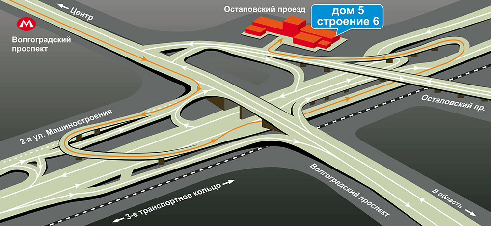 Схема проезда к офису компании Вилитек