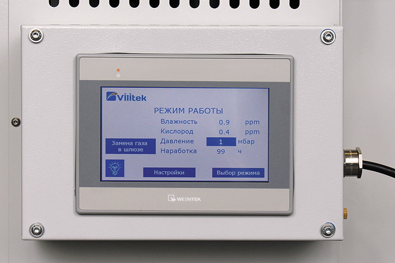 Сенсорный блок управления системой газовой очистки VILITEK VPURE и боксом VBOX PRO