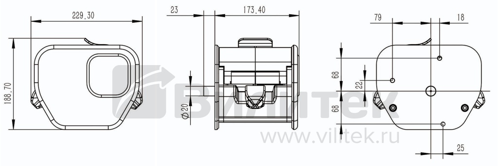 Габаритный установочный чертеж головки DY35 Габаритный установочный чертеж головки DY35