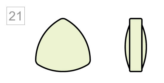 Таблетка скругленный треугольник